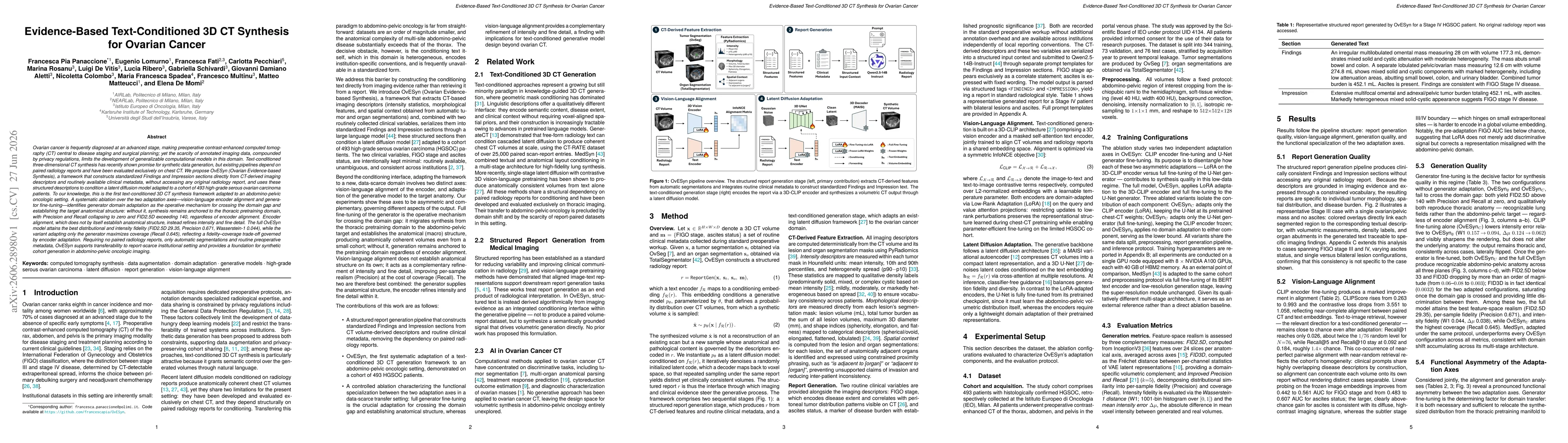 Thumbnail for Evidence-Based Text-Conditioned 3D CT Synthesis for Ovarian Cancer