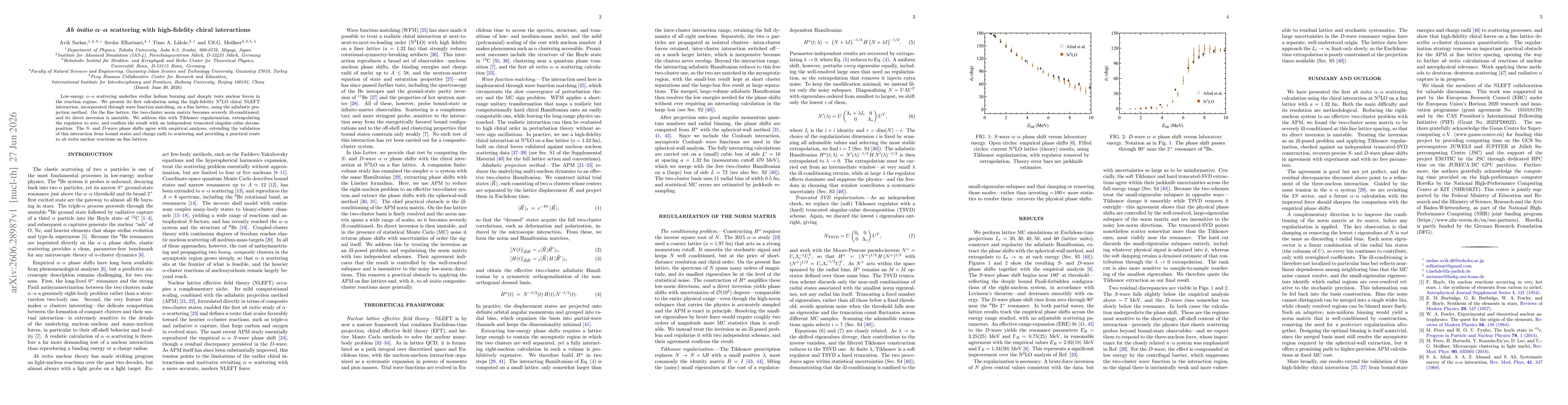 Thumbnail for Ab initio $α$-$α$ scattering with high-fidelity chiral interactions