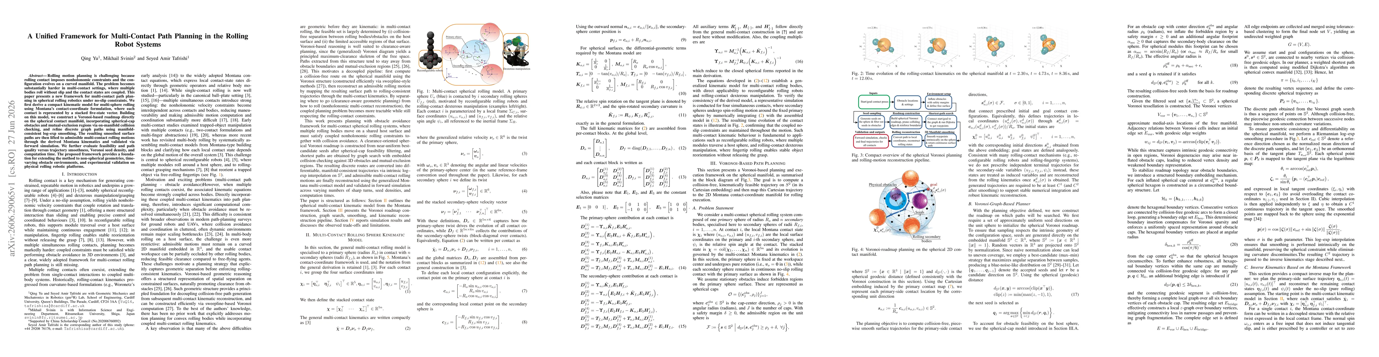 Thumbnail for A Unified Framework for Multi-Contact Path Planning in the Rolling Robot Systems