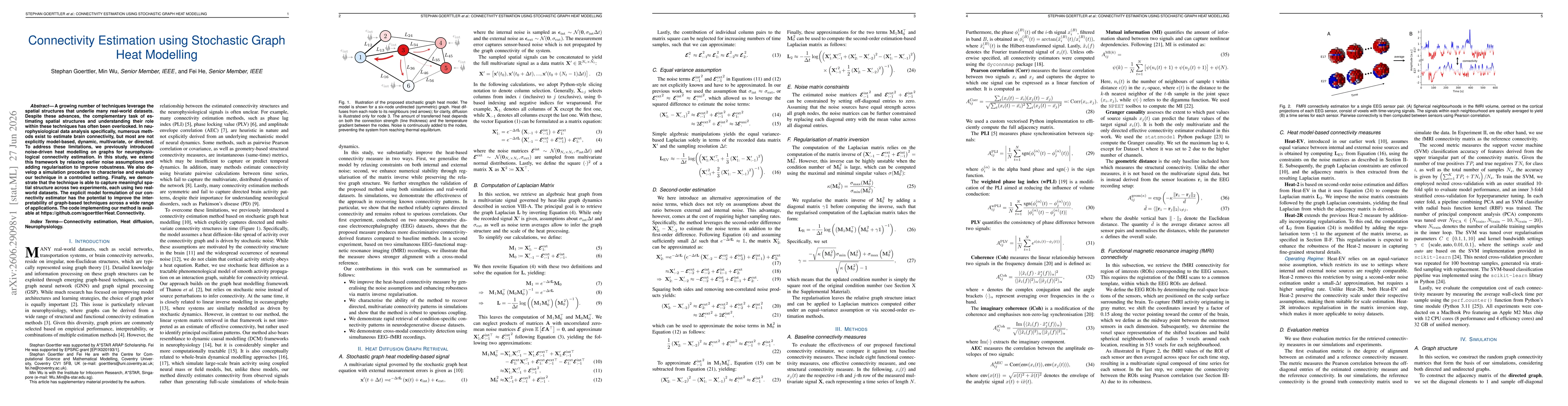 Thumbnail for Connectivity Estimation using Stochastic Graph Heat Modelling