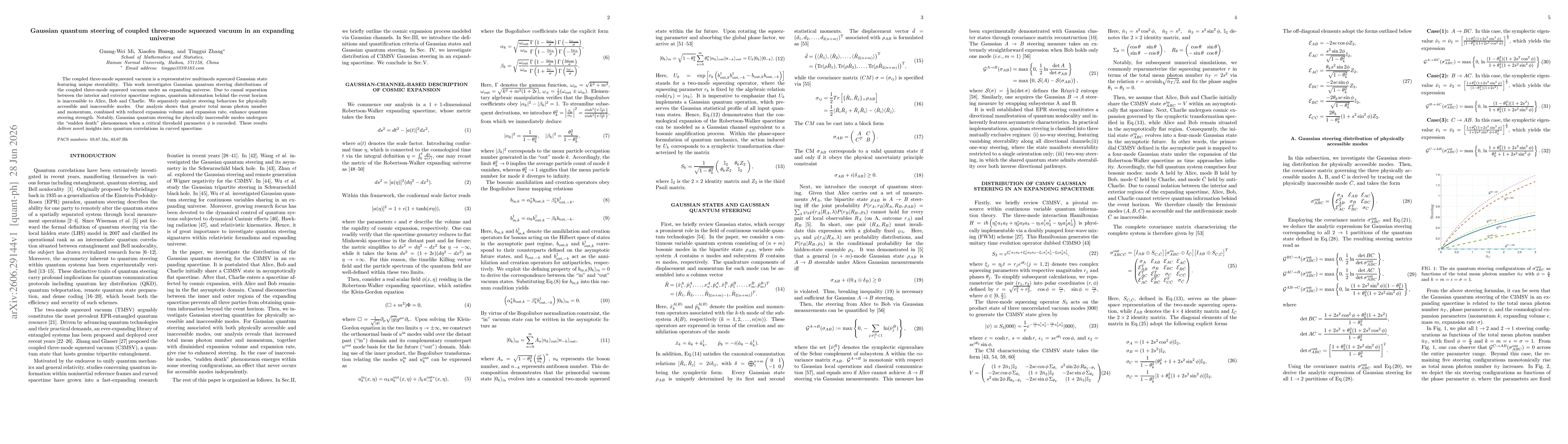 Thumbnail for Gaussian quantum steering of coupled three-mode squeezed vacuum in an expanding universe