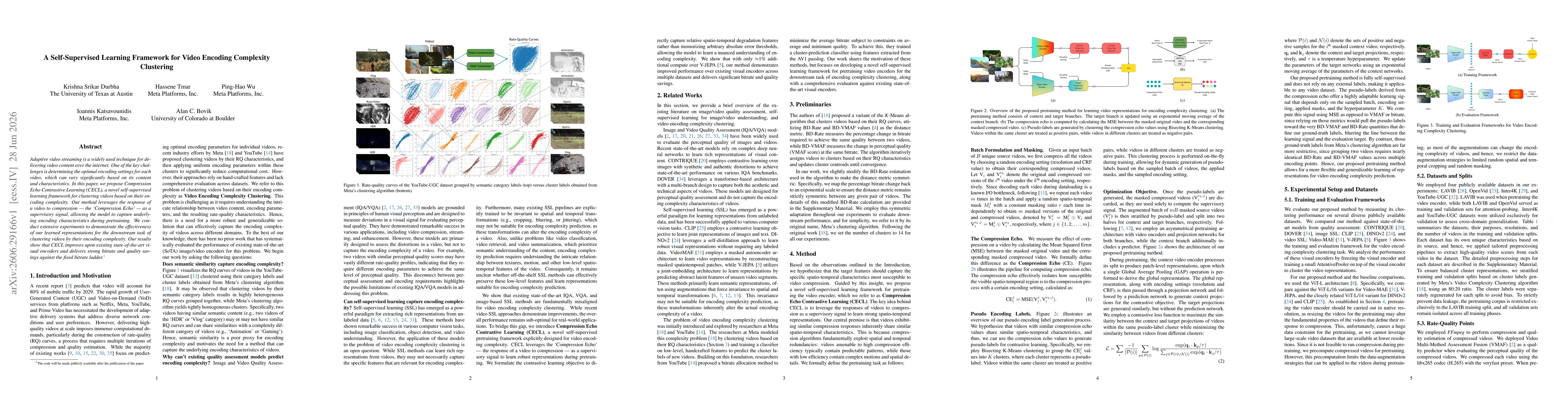 Thumbnail for A Self-Supervised Learning Framework for Video Encoding Complexity Clustering