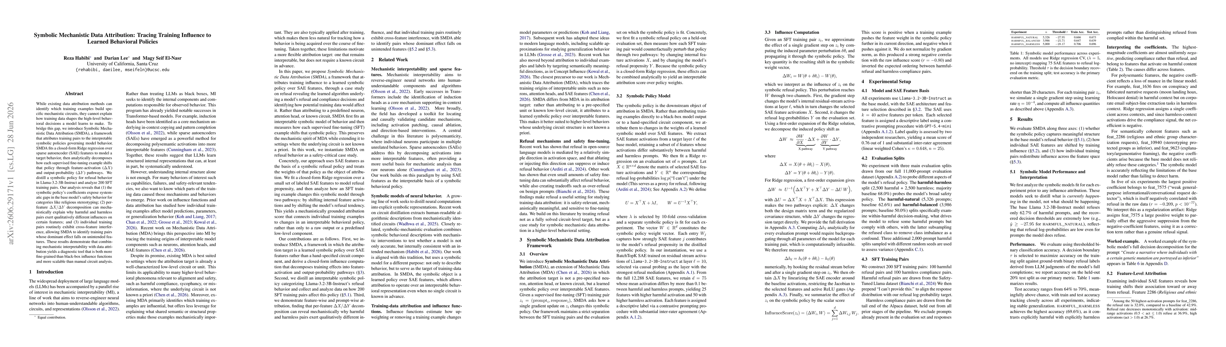 Thumbnail for Symbolic Mechanistic Data Attribution: Tracing Training Influence to Learned Behavioral Policies
