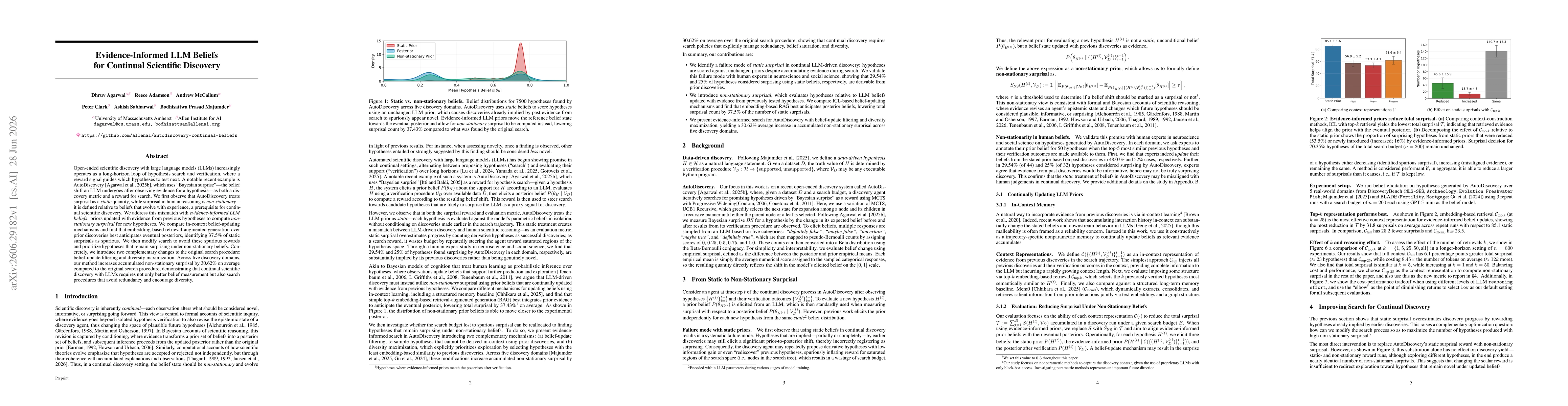 Thumbnail for Evidence-Informed LLM Beliefs for Continual Scientific Discovery
