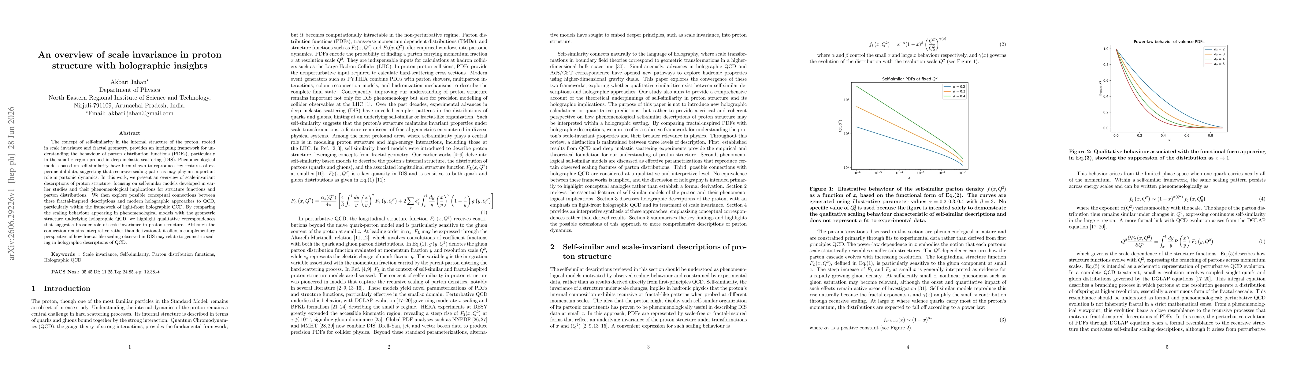 Thumbnail for An overview of scale invariance in proton structure with holographic insights