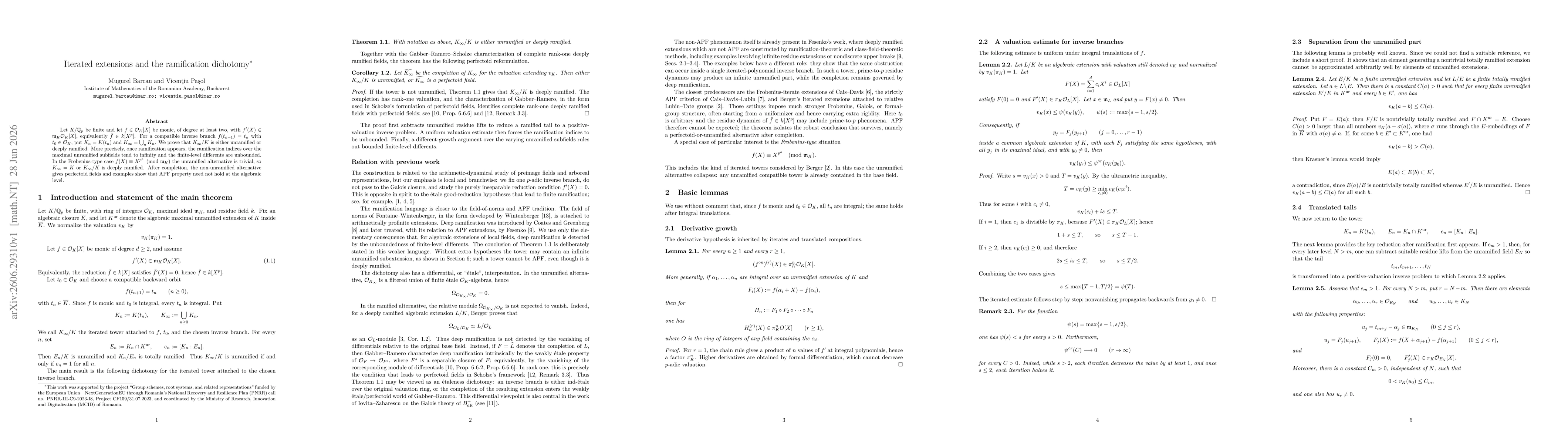 Thumbnail for Iterated extensions and the ramification dichotomy