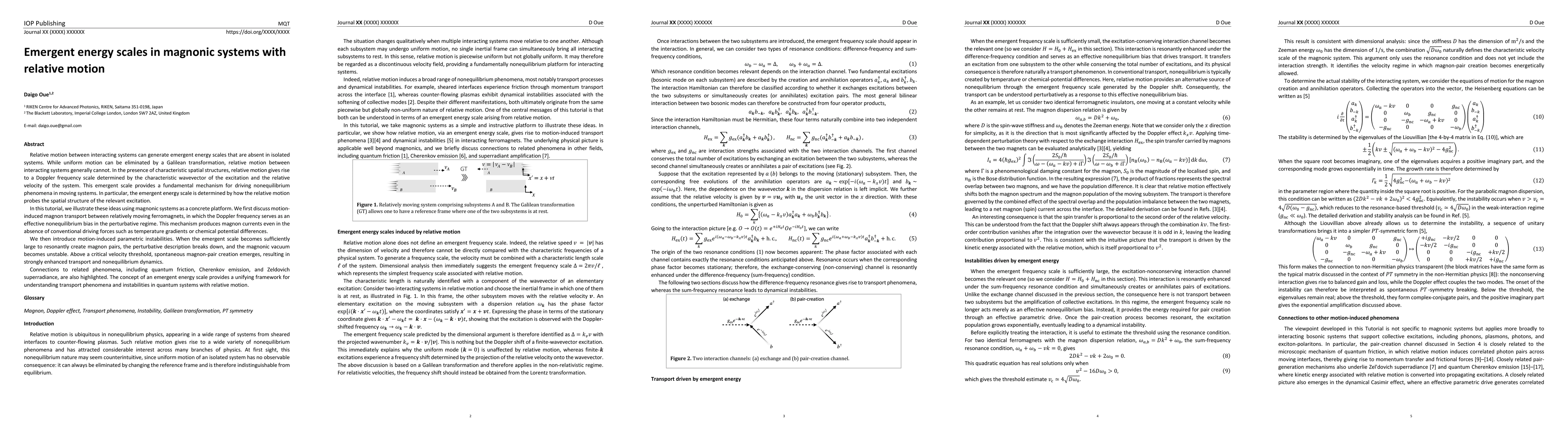 Thumbnail for Emergent energy scales in magnonic systems with relative motion