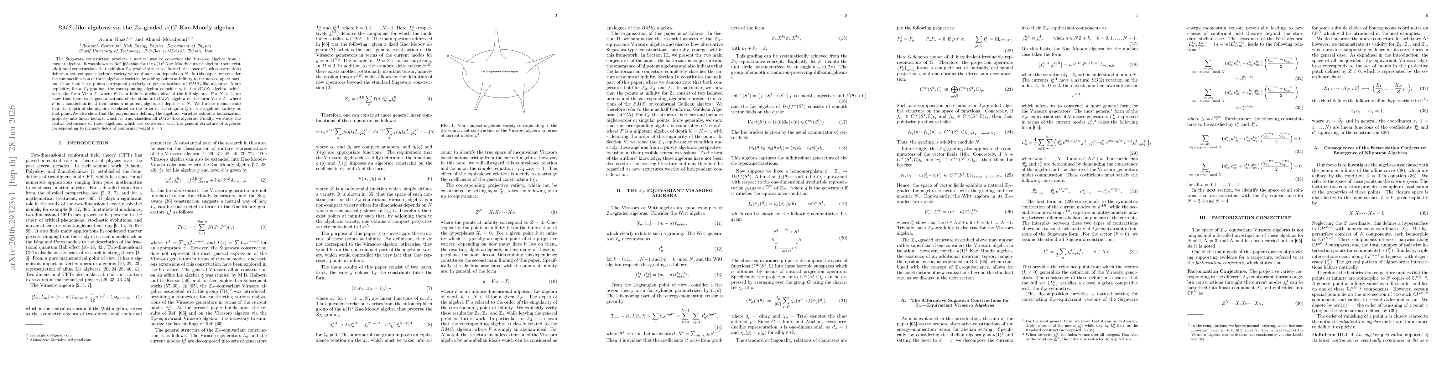 Thumbnail for $BMS_3$-like algebras via the $Z_N$-graded $u(1)^2$ Kac-Moody algebra