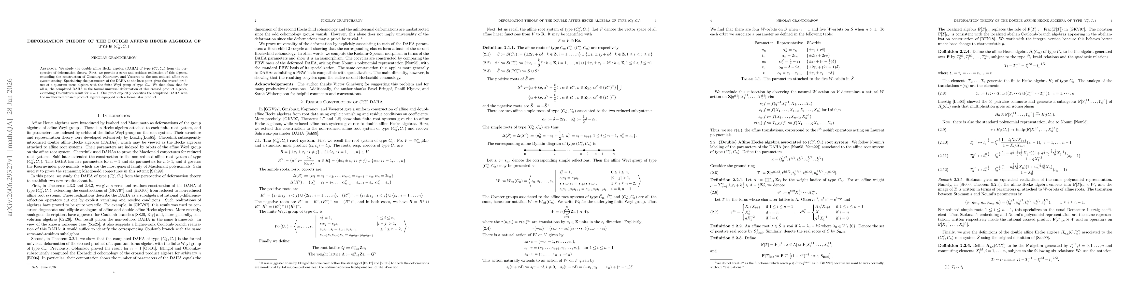 Thumbnail for Deformation theory of the Double Affine Hecke algebra of type $(C_n^\vee,C_n)$