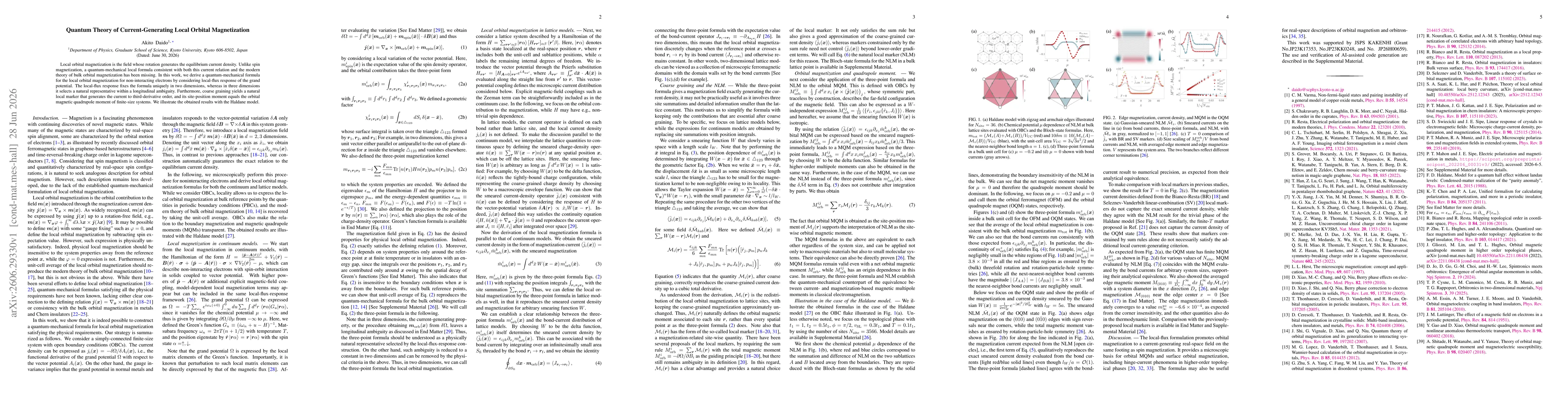 Thumbnail for Quantum Theory of Current-Generating Local Orbital Magnetization