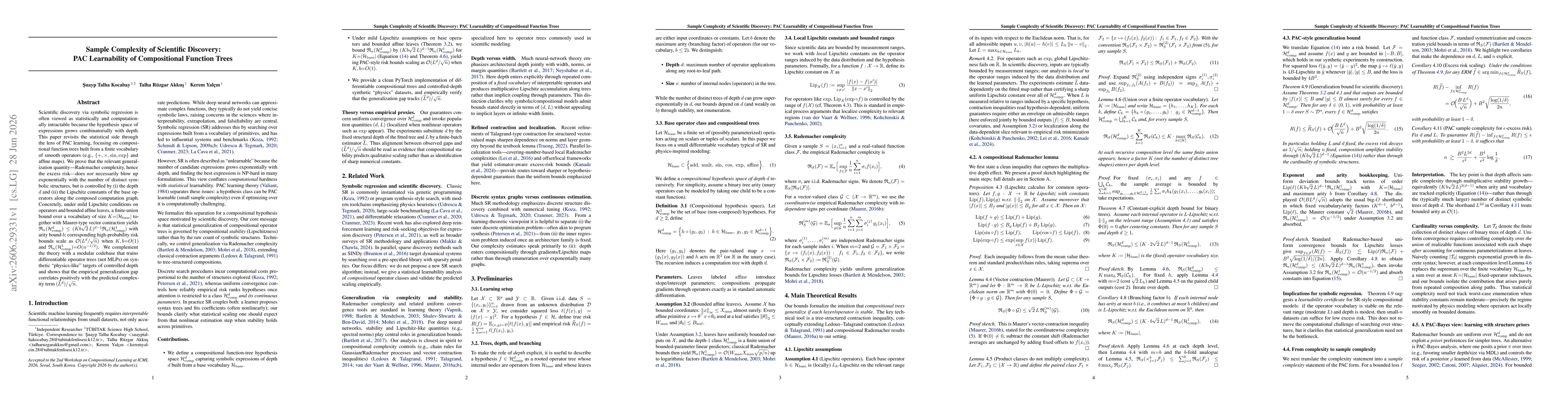 Thumbnail for Sample Complexity of Scientific Discovery: PAC Learnability of Compositional Function Trees
