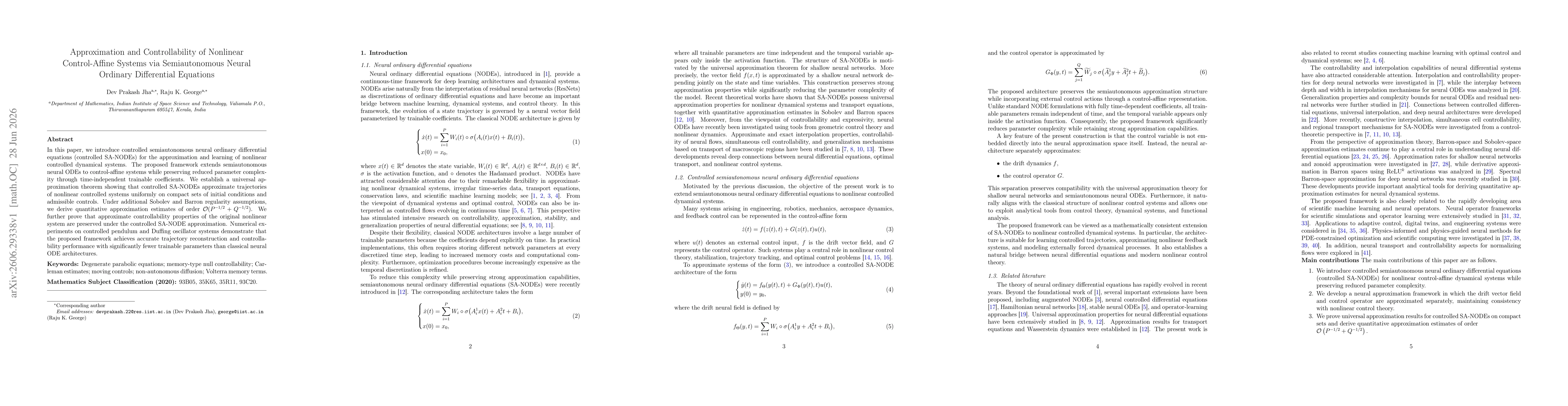 Thumbnail for Approximation and Controllability of Nonlinear Control-Affine Systems via Semiautonomous Neural Ordinary Differential Equations