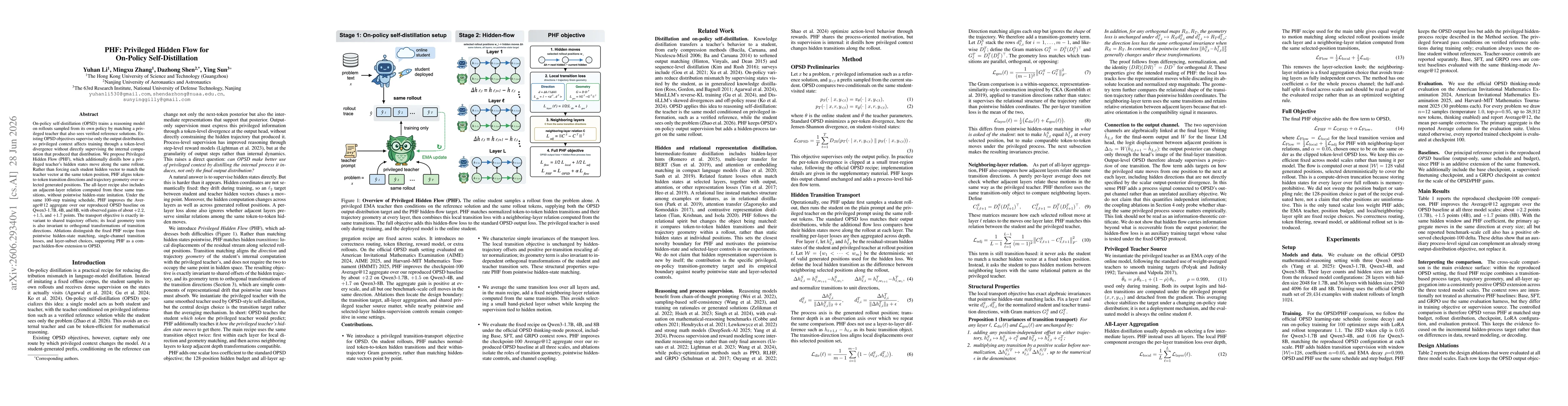 Thumbnail for PHF: Privileged Hidden Flow for On-Policy Self-Distillation