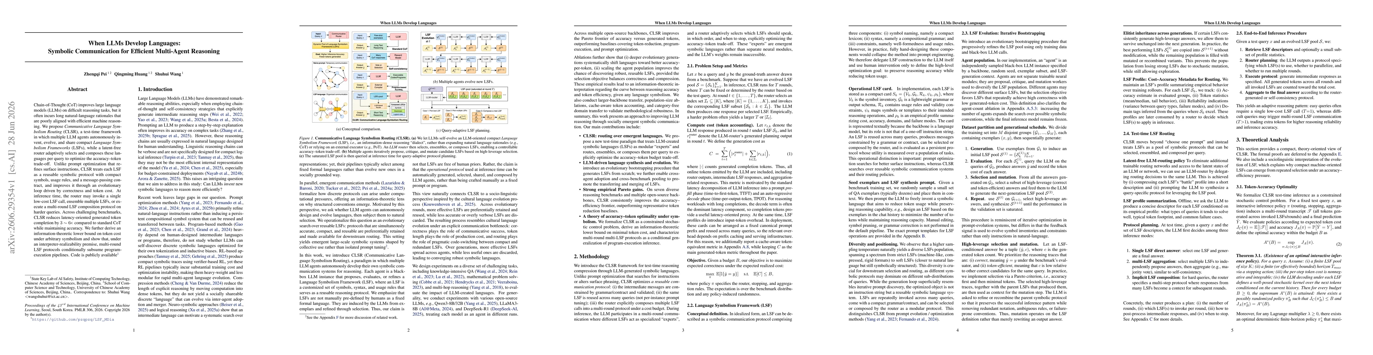 Thumbnail for When LLMs Develop Languages: Symbolic Communication for Efficient Multi-Agent Reasoning