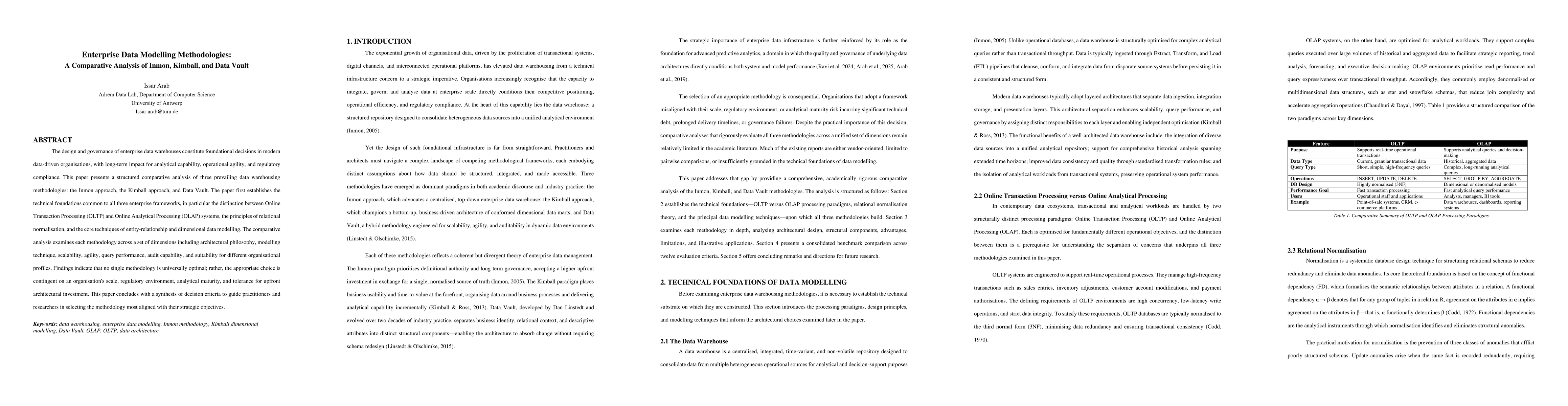 Thumbnail for Enterprise Data Modelling Methodologies: A Comparative Analysis of Inmon, Kimball, and Data Vault