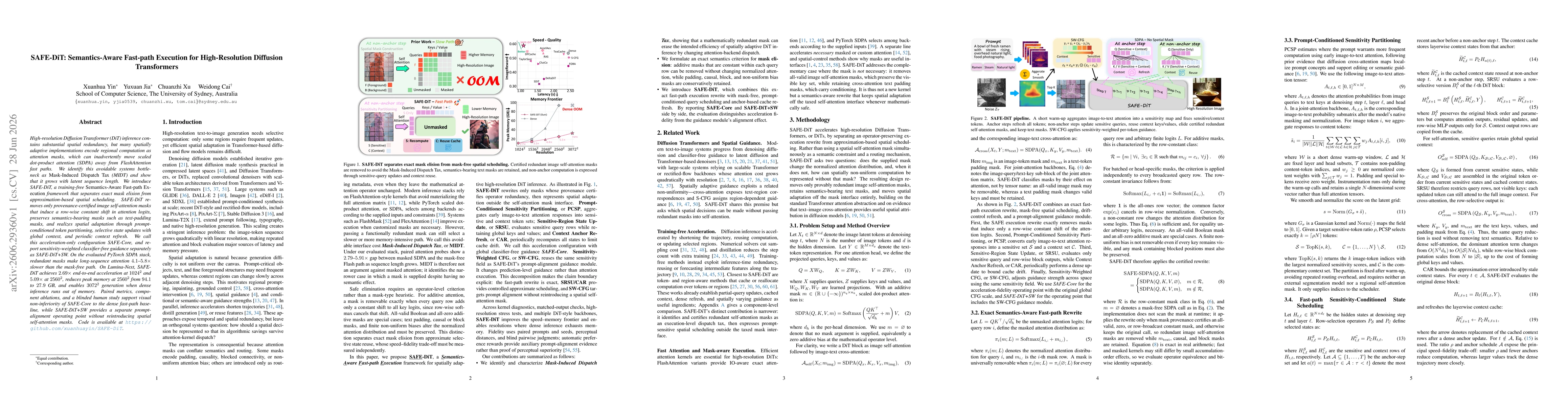 Thumbnail for SAFE-DiT: Semantics-Aware Fast-path Execution for High-Resolution Diffusion Transformers
