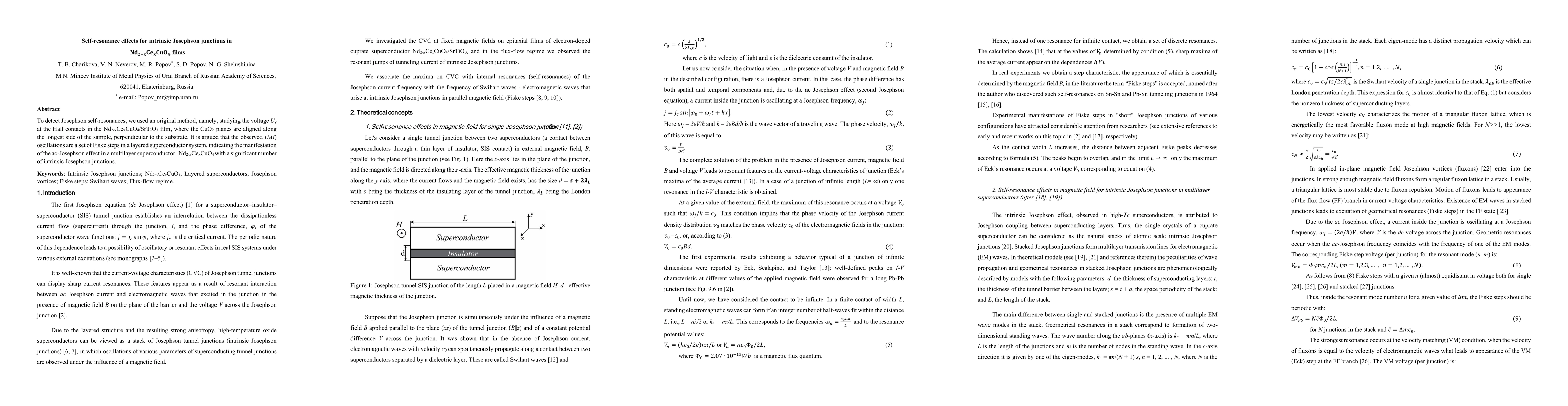 Thumbnail for Self-resonance effects for intrinsic Josephson junctions in Nd(2-x)CexCuO4 films