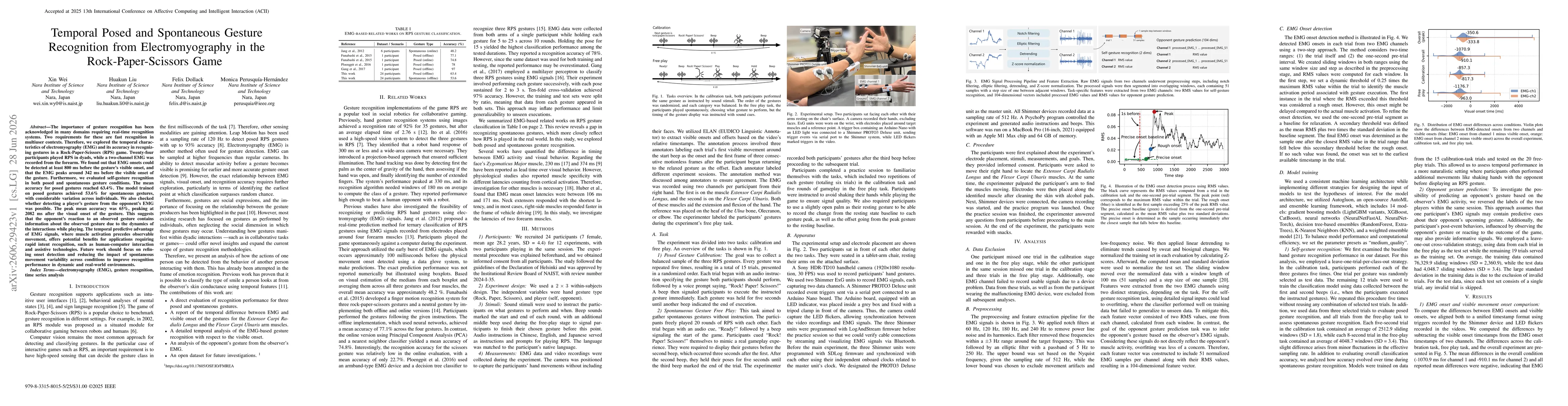 Thumbnail for Temporal Posed and Spontaneous Gesture Recognition from Electromyography in the Rock-Paper-Scissors Game