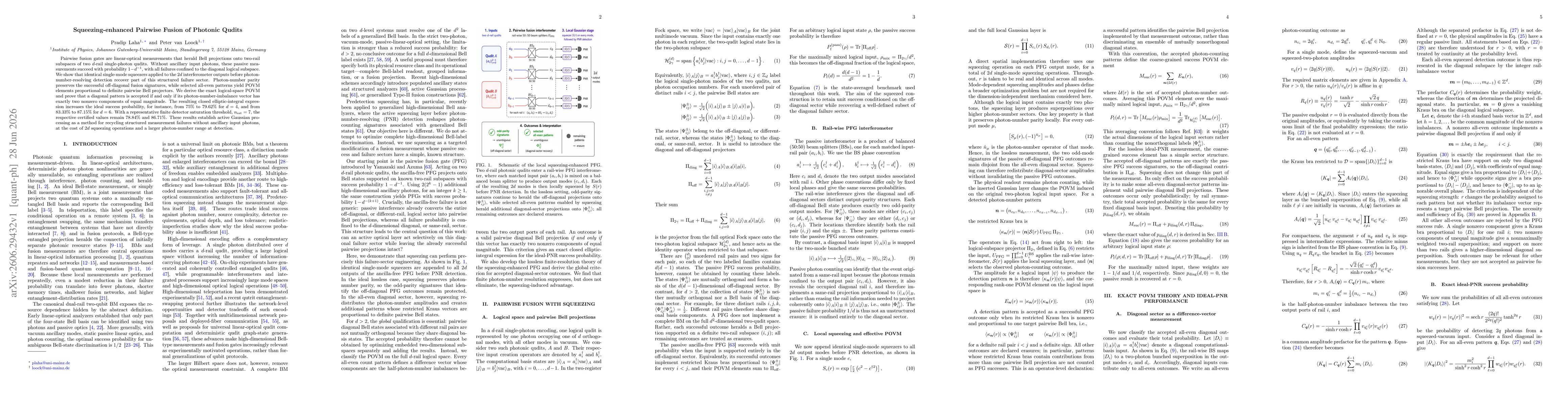 Thumbnail for Squeezing-enhanced Pairwise Fusion of Photonic Qudits
