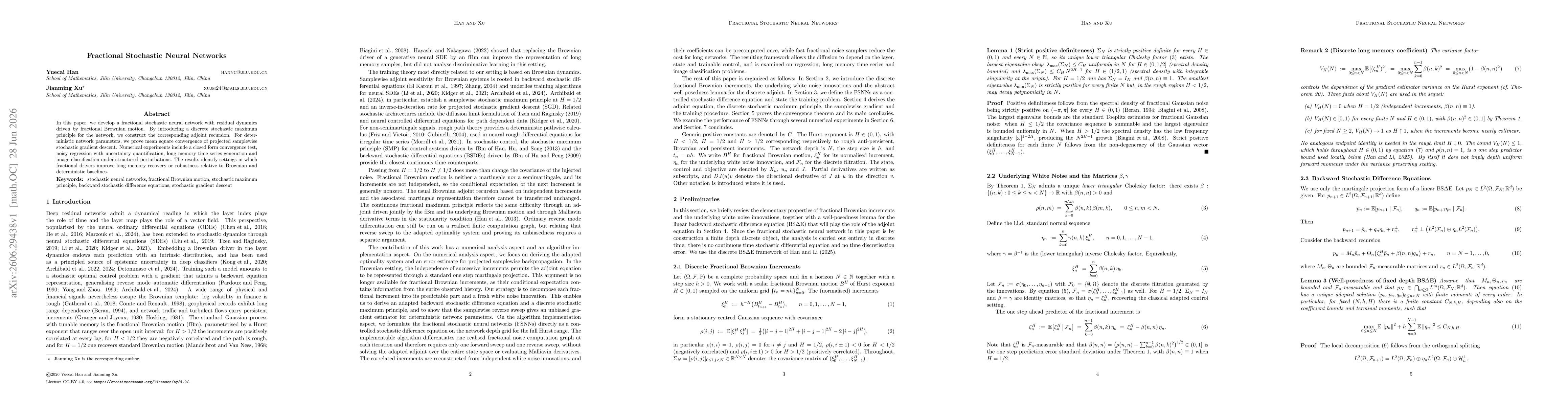 Thumbnail for Fractional Stochastic Neural Networks