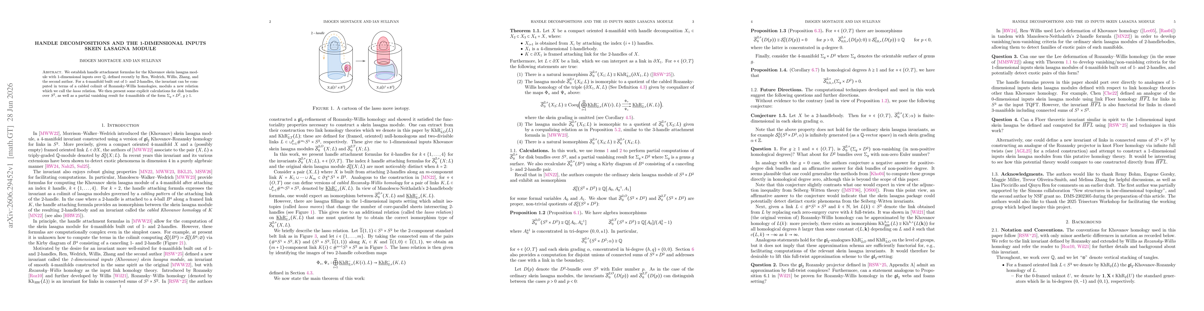 Thumbnail for Handle decompositions and the 1-dimensional inputs skein lasagna module