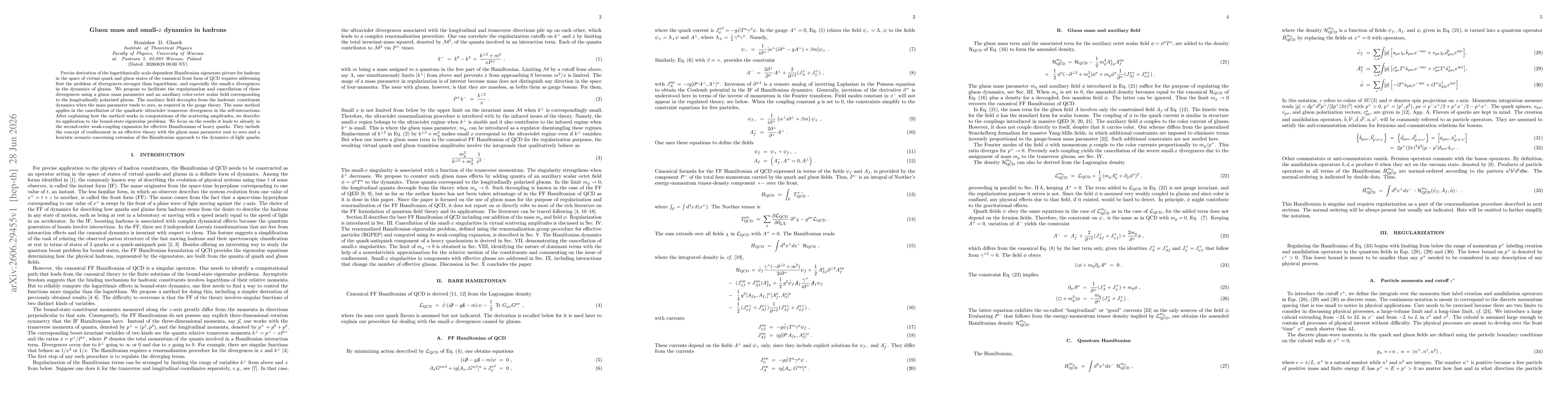 Thumbnail for Gluon mass and small-x dynamics in hadrons
