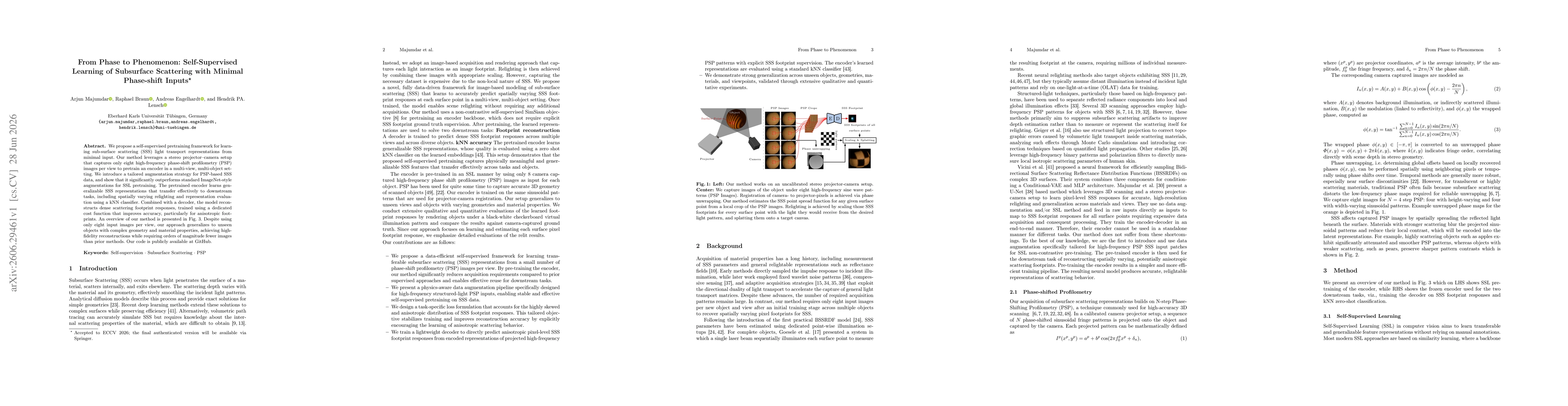 Thumbnail for From Phase to Phenomenon: Self-Supervised Learning of Subsurface Scattering with Minimal Phase-shift Inputs
