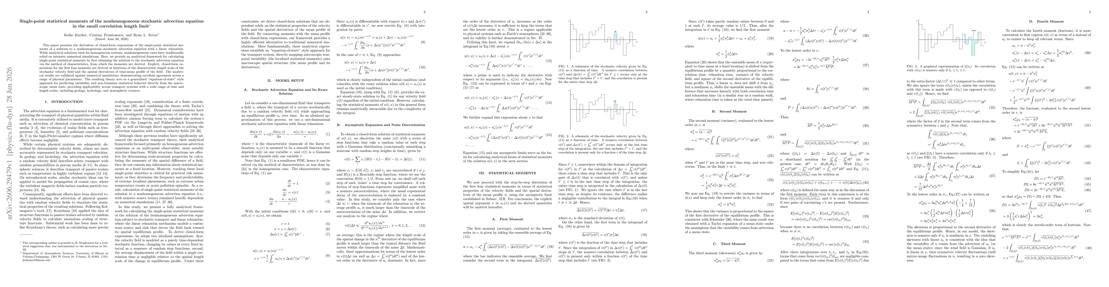Thumbnail for Single-point statistical moments of the nonhomogeneous stochastic advection equation in the small correlation length limit