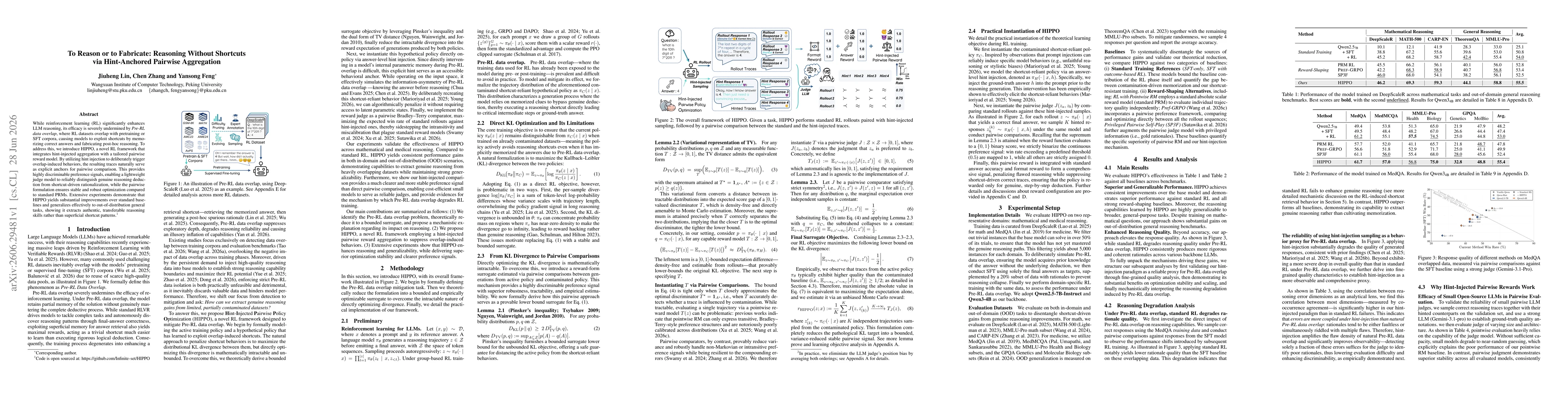 Thumbnail for To Reason or to Fabricate: Reasoning Without Shortcuts via Hint-Anchored Pairwise Aggregation