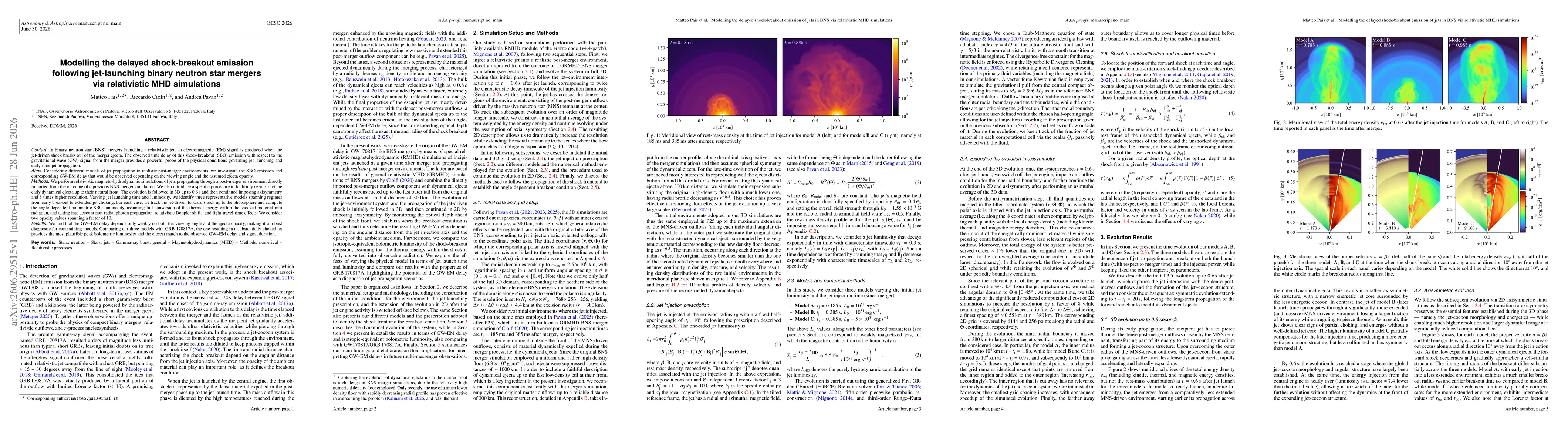 Thumbnail for Modelling the delayed shock-breakout emission following jet-launching binary neutron star mergers via relativistic MHD simulations