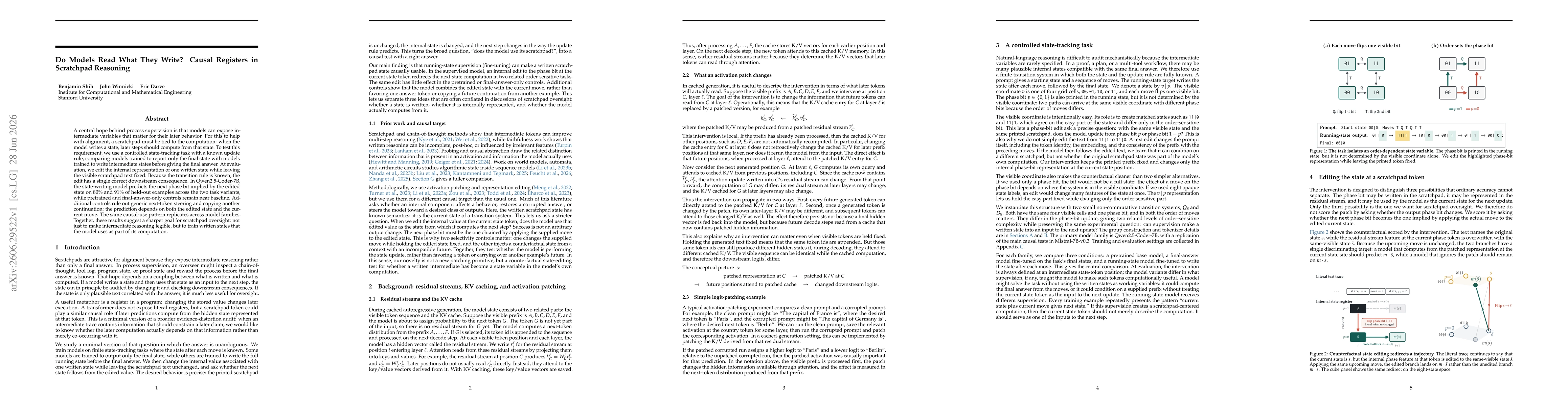 Thumbnail for Do Models Read What They Write? Causal Registers in Scratchpad Reasoning