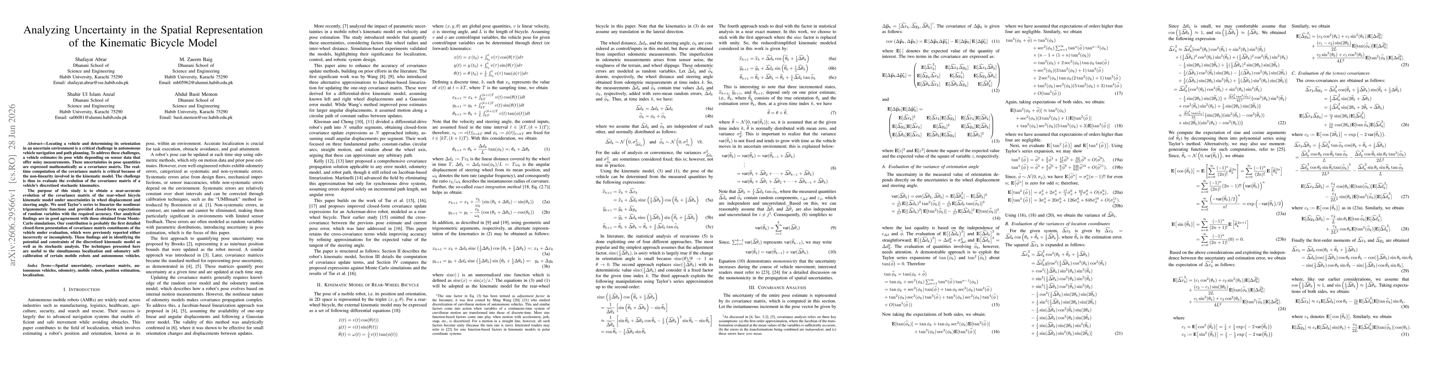 Thumbnail for Analyzing Uncertainty in the Spatial Representation of the Kinematic Bicycle Model