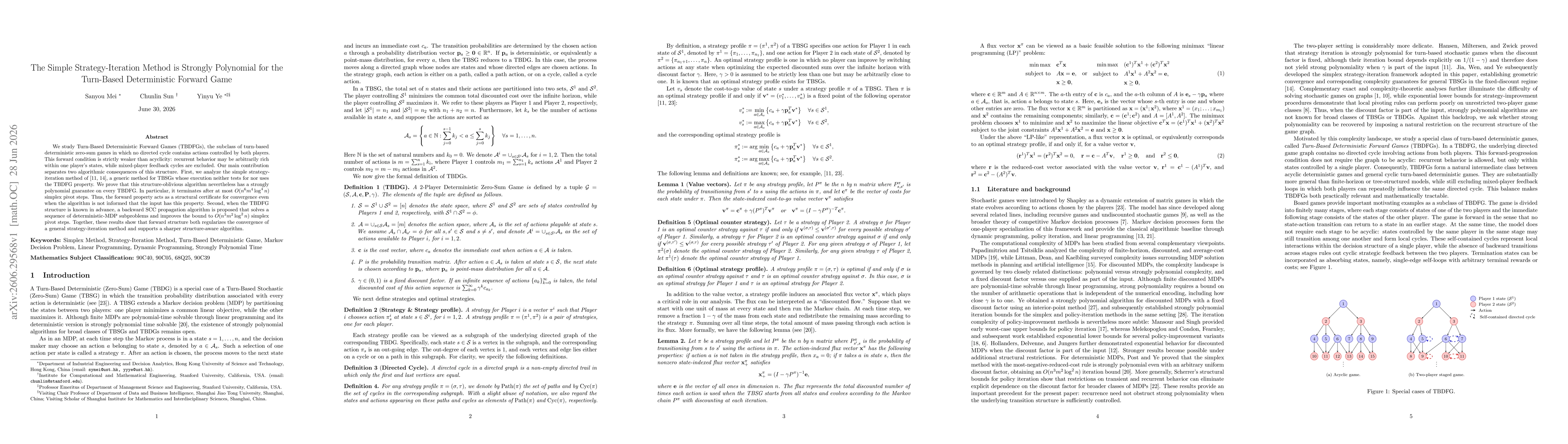 Thumbnail for The Simple Strategy-Iteration Method is Strongly Polynomial for the Turn-Based Deterministic Forward Game