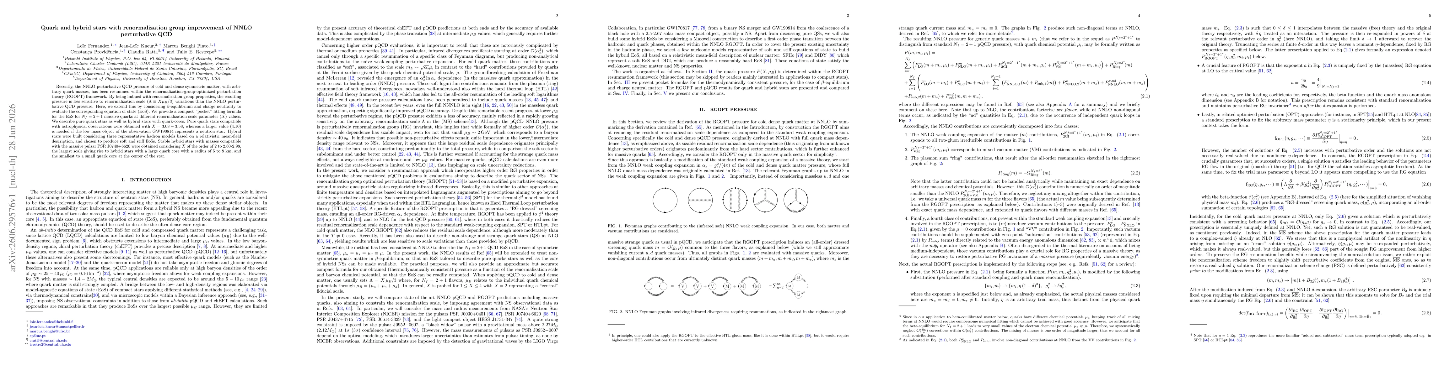 Thumbnail for Quark and hybrid stars with renormalization group improvement of NNLO perturbative QCD