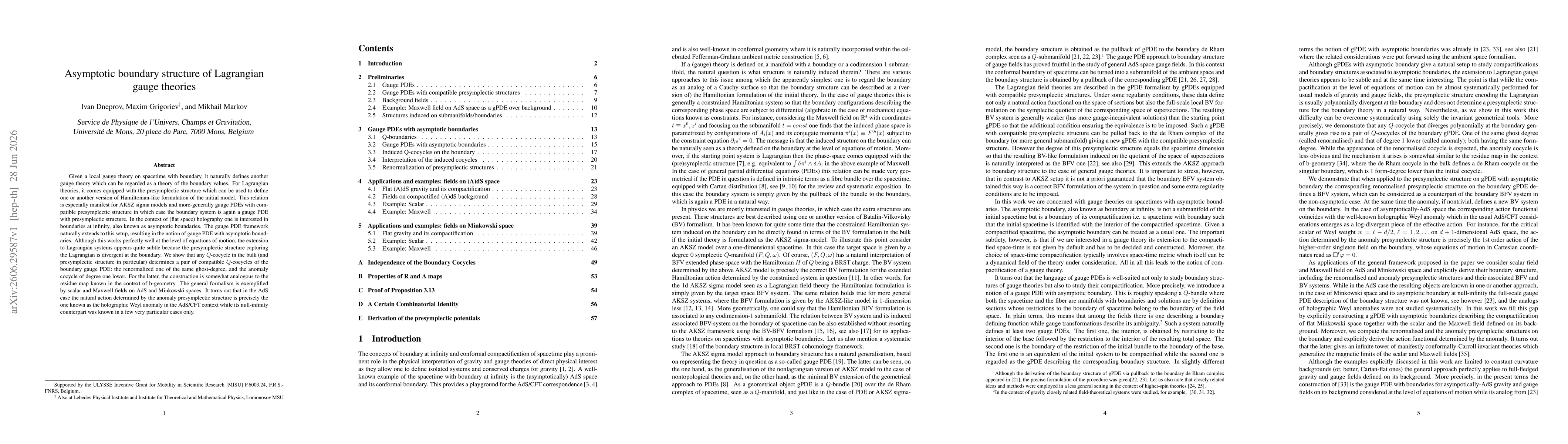 Thumbnail for Asymptotic boundary structure of Lagrangian gauge theories