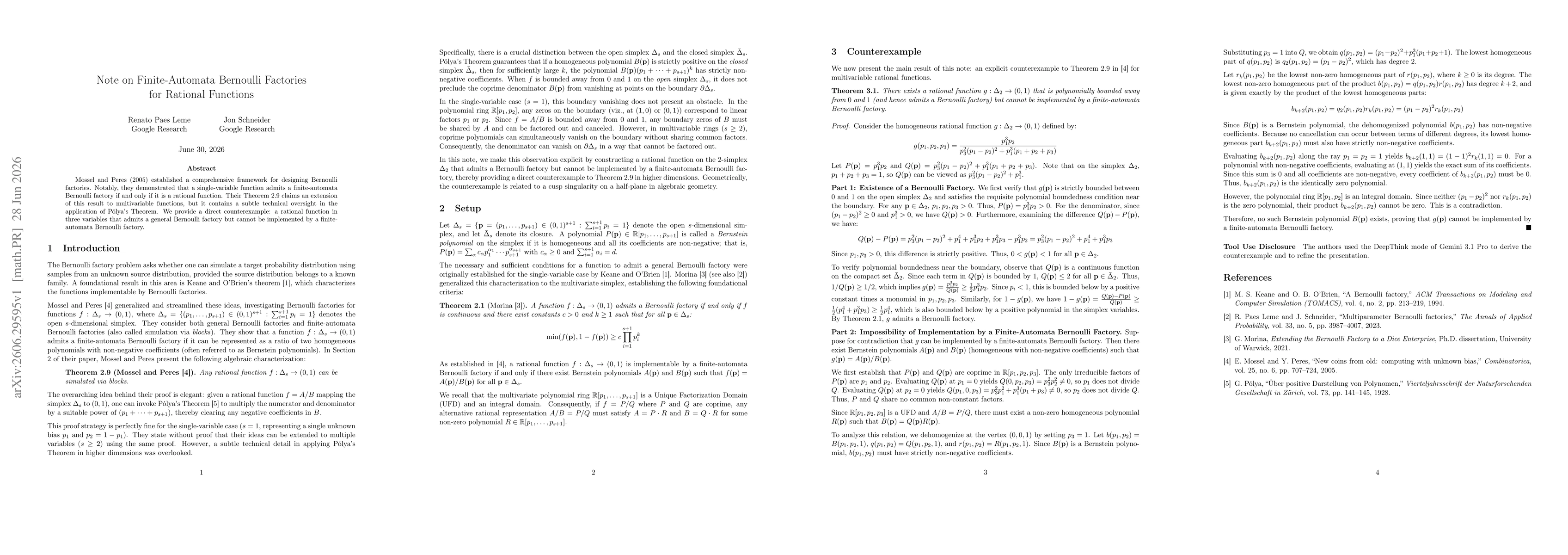 Thumbnail for Note on Finite-Automata Bernoulli Factories for Rational Functions