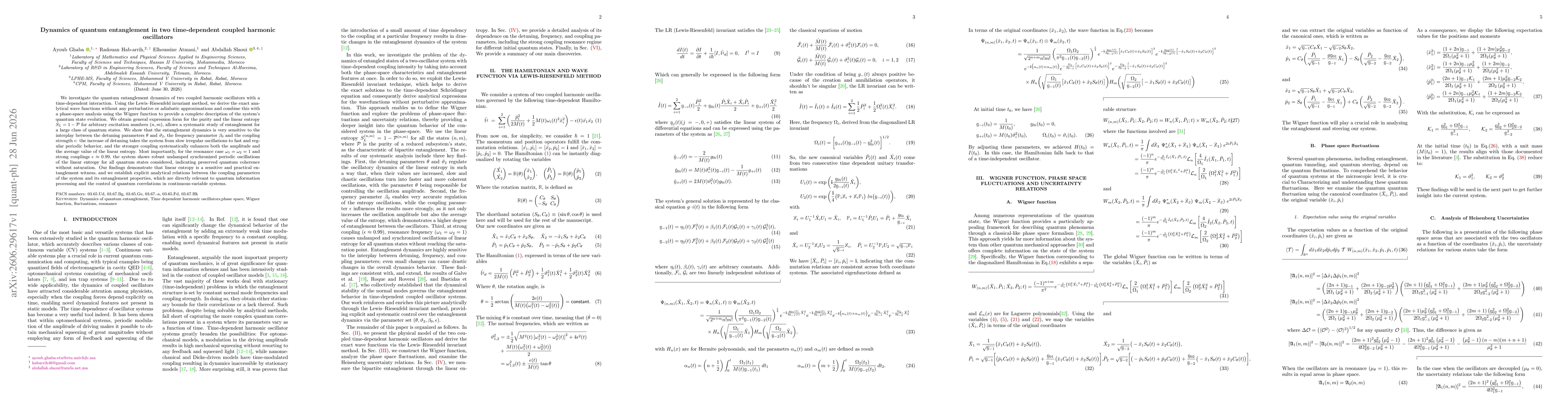 Thumbnail for Dynamics of quantum entanglement in two time-dependent coupled harmonic oscillators