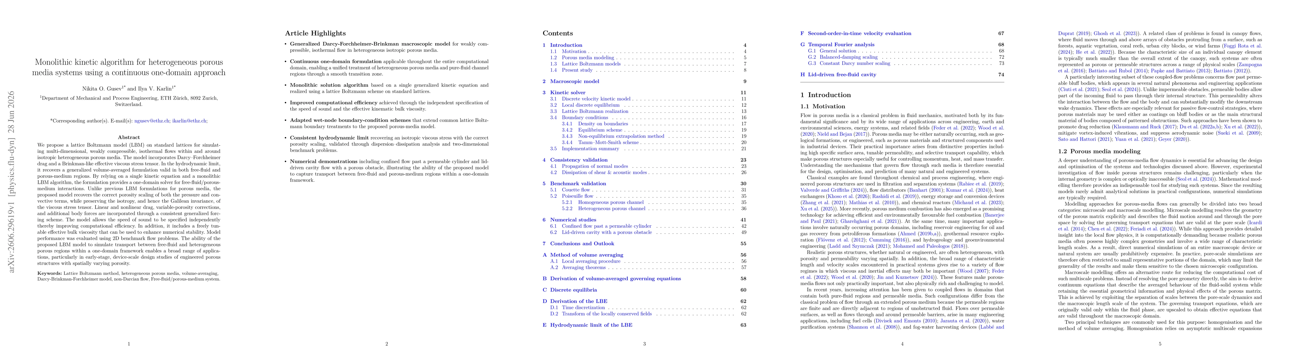 Thumbnail for Monolithic kinetic algorithm for heterogeneous porous media systems using a continuous one-domain approach