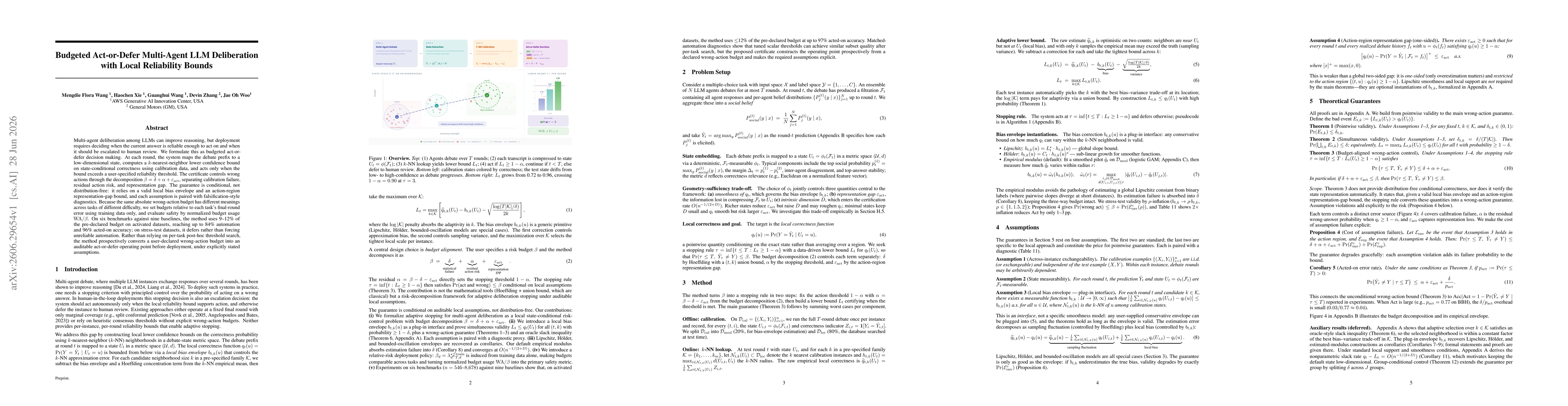 Thumbnail for Budgeted Act-or-Defer Multi-Agent LLM Deliberation with Local Reliability Bounds