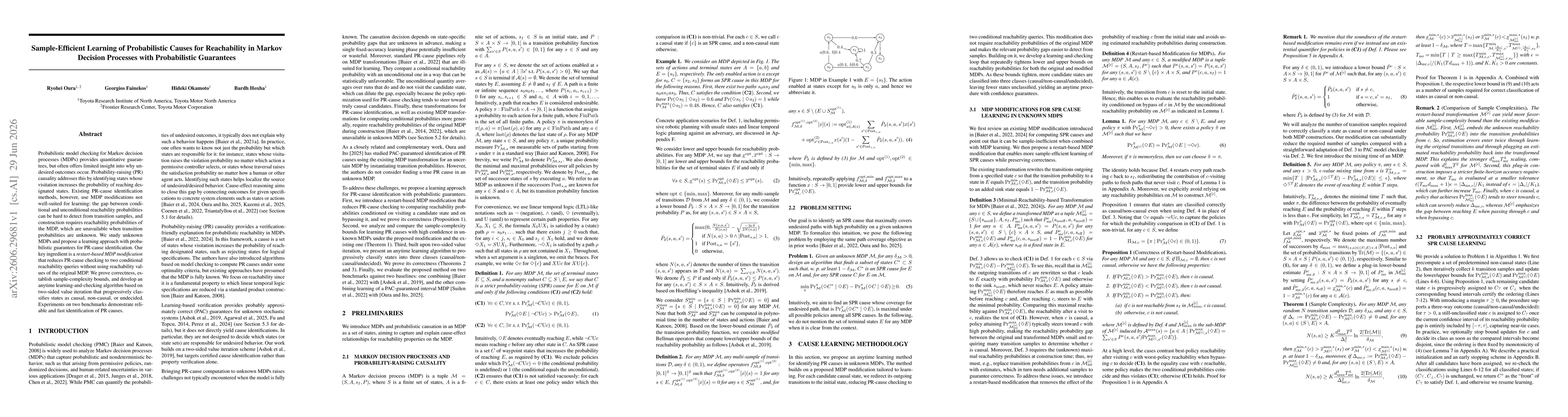Thumbnail for Sample-Efficient Learning of Probabilistic Causes for Reachability in Markov Decision Processes with Probabilistic Guarantees