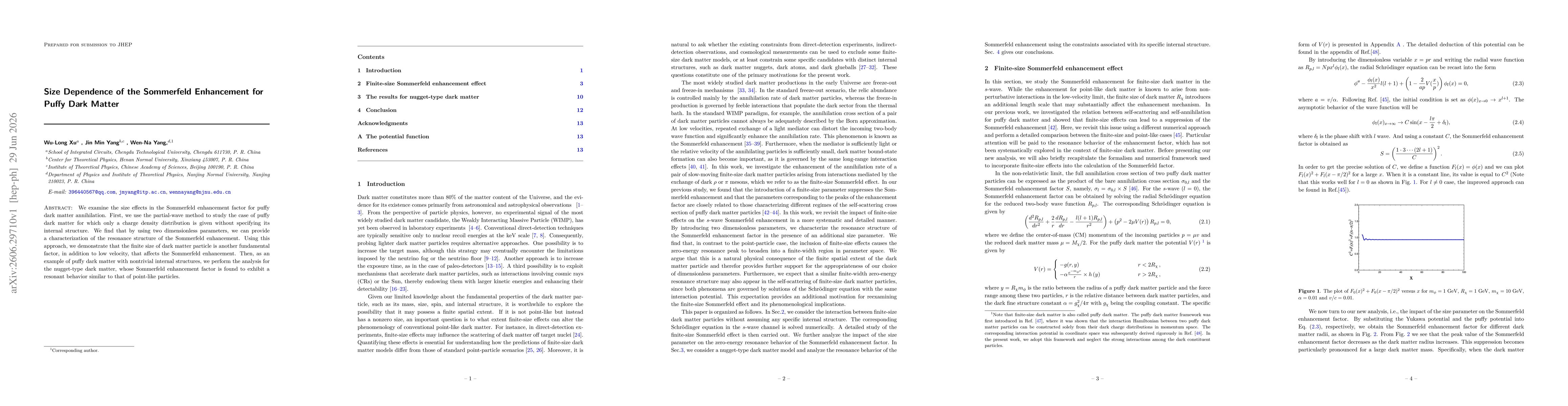 Thumbnail for Size Dependence of the Sommerfeld Enhancement for Puffy Dark Matter