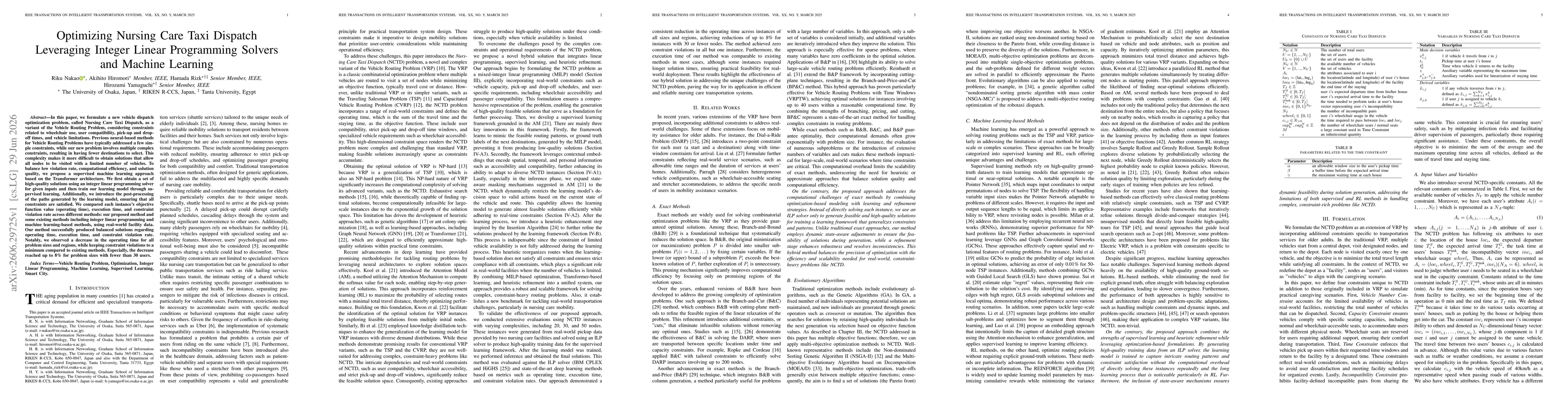 Thumbnail for Optimizing Nursing Care Taxi Dispatch Leveraging Integer Linear Programming Solvers and Machine Learning