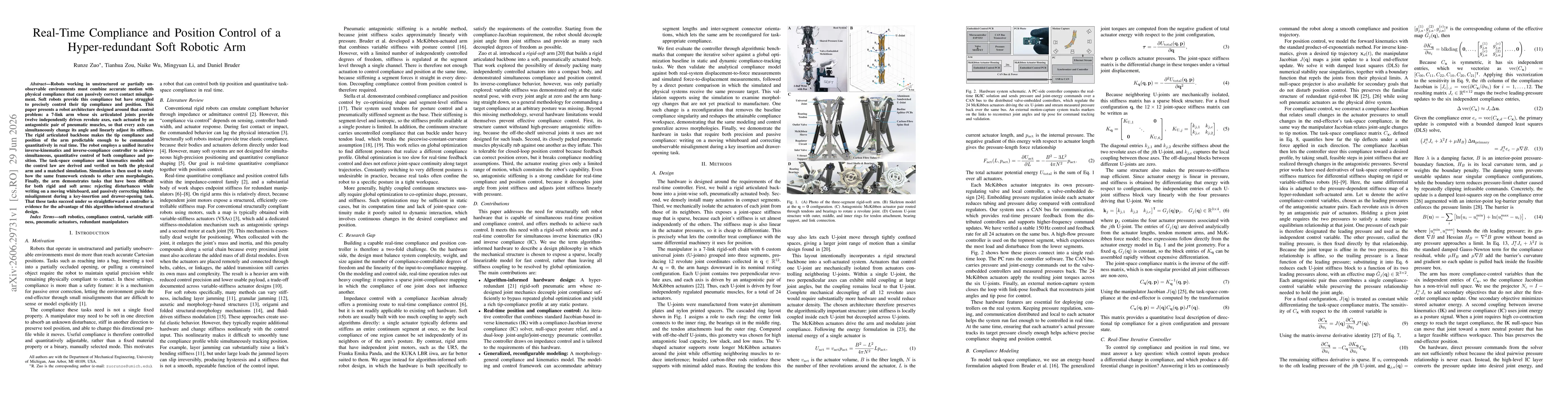 Thumbnail for Real-Time Compliance and Position Control of a Hyper-redundant Soft Robotic Arm