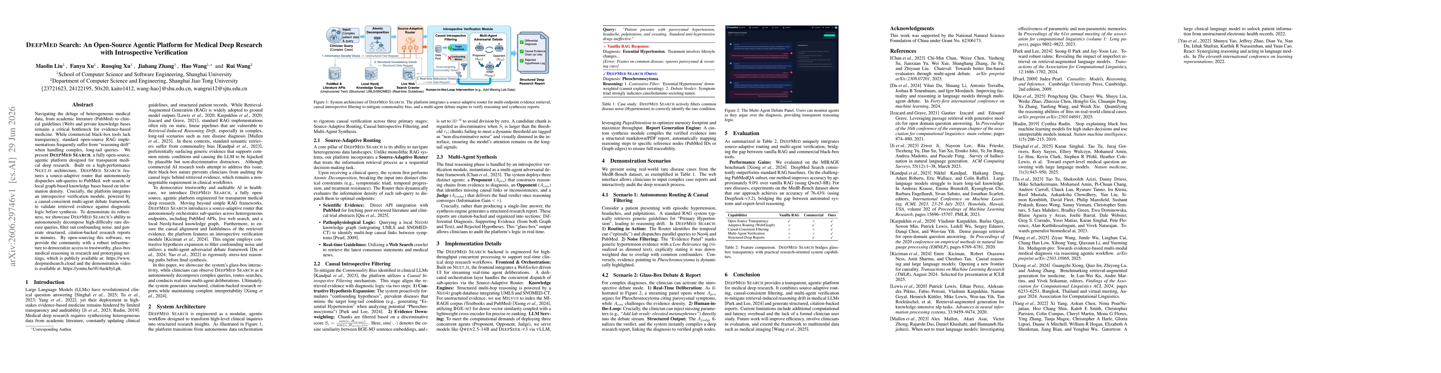 Thumbnail for DEEPMED Search: An Open-Source Agentic Platform for Medical Deep Research with Introspective Verification