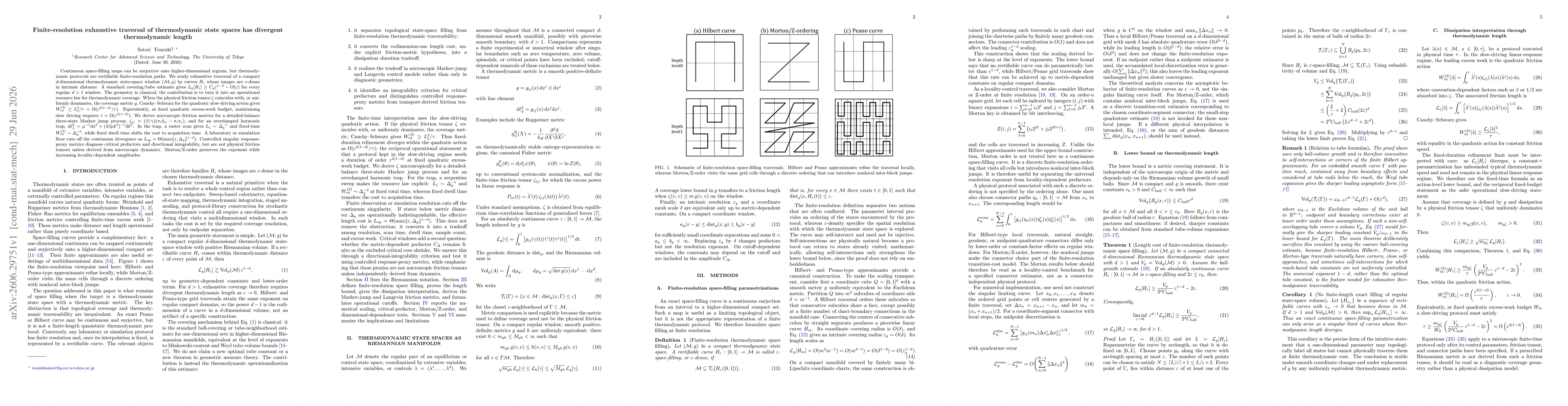 Thumbnail for Finite-resolution exhaustive traversal of thermodynamic state spaces has divergent thermodynamic length