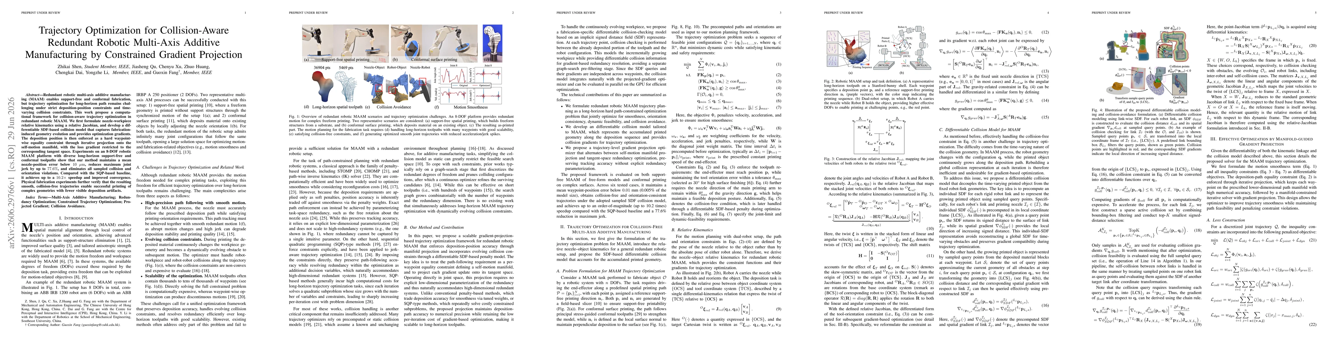 Thumbnail for Trajectory Optimization for Collision-Aware Redundant Robotic Multi-Axis Additive Manufacturing by Constrained Gradient Projection