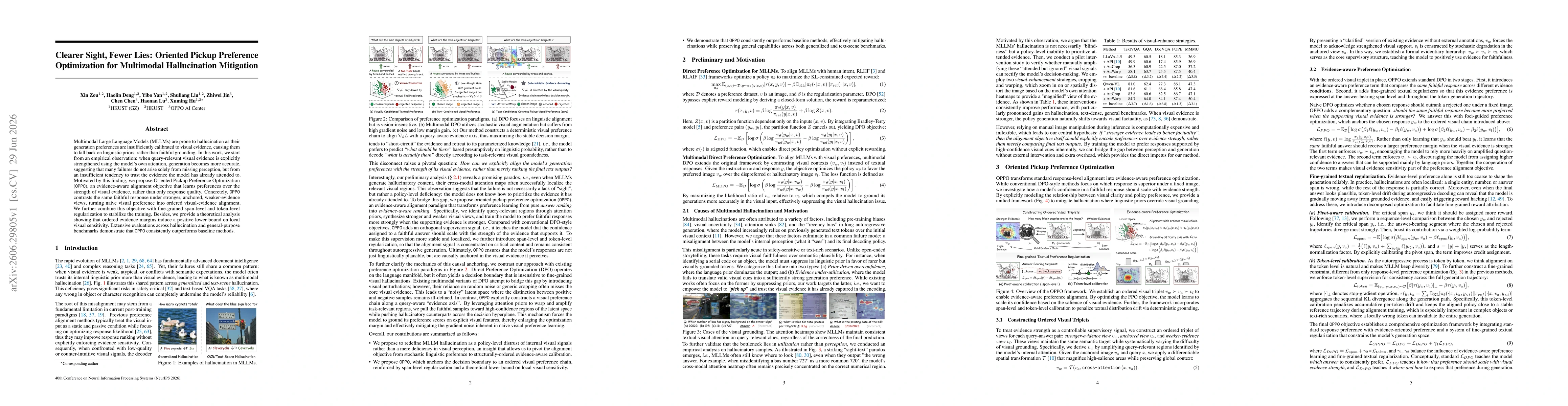 Thumbnail for Clearer Sight, Fewer Lies: Oriented Pickup Preference Optimization for Multimodal Hallucination Mitigation