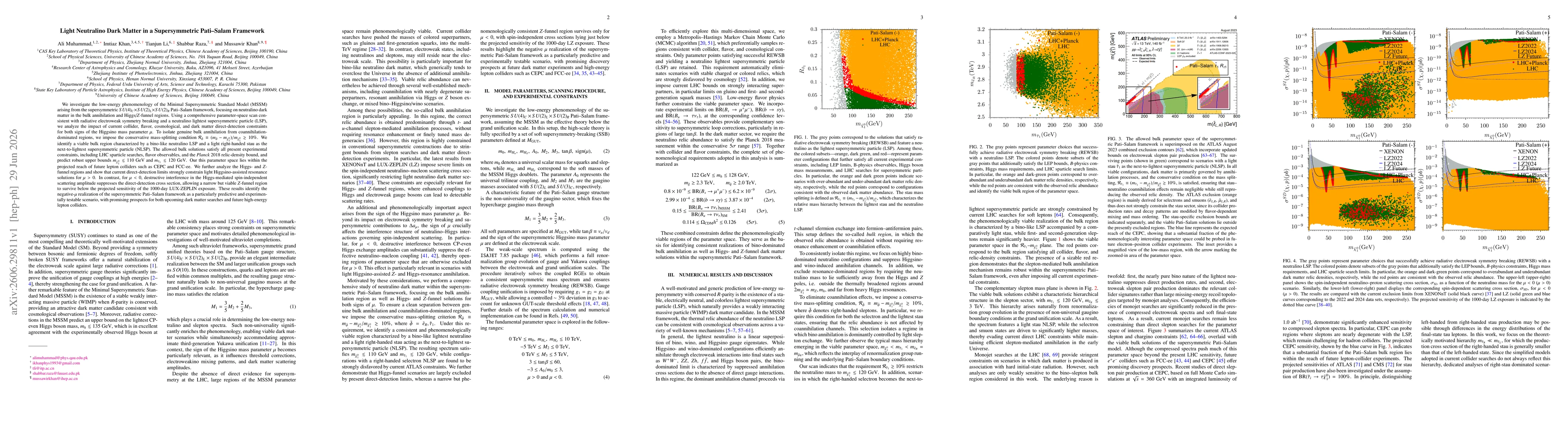 Thumbnail for Light Neutralino Dark Matter in a Supersymmetric Pati-Salam Framework