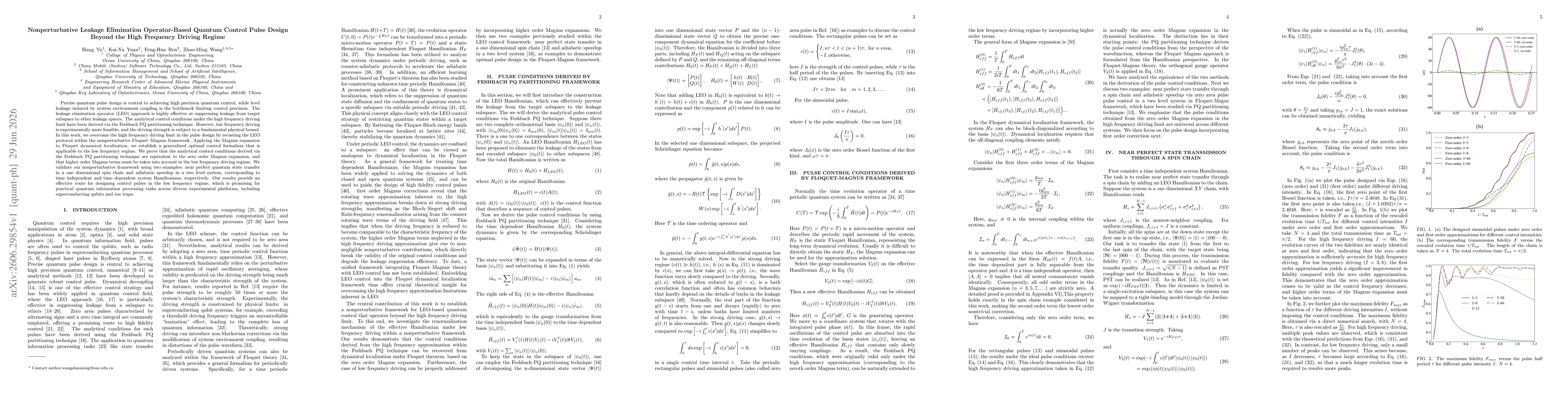 Thumbnail for Nonperturbative Leakage Elimination Operator-Based Quantum Control Pulse Design Beyond the High Frequency Driving Regime