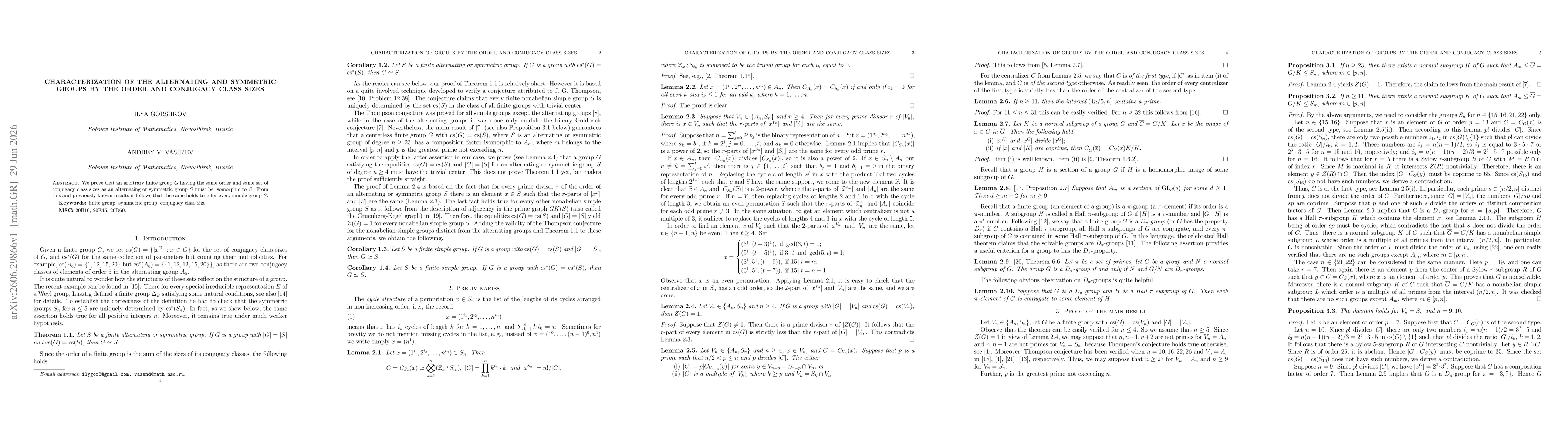 Thumbnail for Characterization of the alternating and symmetric groups by the order and conjugacy class sizes